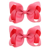 2Pcs/lot 4'' Cute Solid Grosgrain Ribbon Bowknot Hair Clips For Girls Handmade Hairpins Barrettes Headwear Kids Hair Accessories