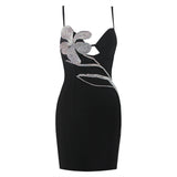 kamames Strap Bandages Dress 2022 New Beading Women Sexy Clothing Club Party Celebrity Mini Dress