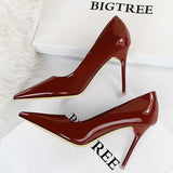 BIGTREE Shoes Patent Leather Woman Pumps Pointed Toe High Heels Sexy Women Office Shoes Stiletto Heels Fashion Women Basic Pump