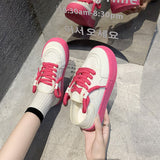 kamames kamames 2023 New Casual Single Shoes Girls Small Fashion Small White Shoes Round Head Belt Matching Color Wear Canvas Shoes