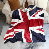 1pc British Flag Print Blanket, Super Soft Flannel Throw Blanket For Bed Couch Chair Fall Winter Camping Living Room Office Gift, Multi-purpose Holiday Gift Blanket