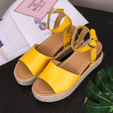 kamames Shoes of Women Summer 2022 Leopard Open Toe Flat Roman Sandals Leopard Straw Platform Sandals Size 43 Zapatillas Mujer