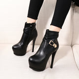 kamames kamames 2023 New Fashion Super High Heels With Side Zipper Waterproof Platform Ankle Boots Women's Singles Shoes 2331-2