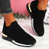 kamames Spring Knitting Socks Shoes Women 2022 Mesh Breathable Platform Sneakers Slip on Flat Casual Loafers Ladies Vulcanized Shoes