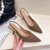 kamames kamames 2023 New Pointed Thin Heel Single Heel After Empty Head Sandal Muller Shoes