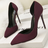 2022 New Woman Pumps Suede Women Heels Stiletto Fashion Office Shoes Pumps Sexy High Heels 10 Cm Ladies Shoes Women's Pumps