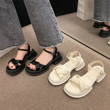 kamames kamames New 2023 Summer Vintage French Platform Niche Fairy Premium Roman Shoes