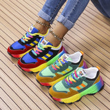 kamames And Autumn 2024 New Large-Size Thick-Soled Daddy Shoes Leisure Color Soles Muffin Women's Shoes Large-Size Spot