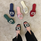 kamames Square Buckle Sandals Slippers Women Wear 2024 Summer New Women's Shoes Network Celebrities Popular Style Fairy Style Semi-Slippers