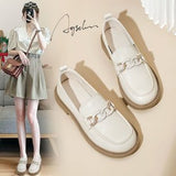 kamames kamames Loafwomen Autumn 2023 New Fashion Versatile Thick British Style Small Leather Shoes Pedal Jk Single Shoes