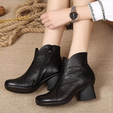 GKTINOO Autumn Winter Woman Genuine Leather Ankle Boots Female Casual Shoes Women Waterproof Warm Snow Boots Ladies Shoes