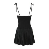 Zingj New Pleated Hem Slim Mini Suspender Dress