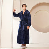 Ultra-Soft, Quick-Dry Flannel Bathrobe for Couples - Extra Long & Thick, Absorbent, Loose Fit with Pockets - Perfect for Home, Spa, and Hotel Use