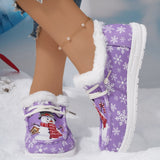 kamames Short Snow Boots 2023 Winter New Large-Size Velveteen Leisure Women's Flat-Soled Warm Cotton Shoes