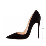 kamames Women Pumps for Wedding Shoes Pointed Toe Sexy High Heels Shoes 12 cm 10 cm Stilettos Red Black plus size 33-45 RM001 ROVICIYA