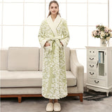 1pc Thickened Long Sleeve Bathrobe - Soft, Plush, and Cozy Unisex Loungewear for Him and Her - Perfect for Couples Relaxation Time with Delicate Flower Pattern, Ideal for Home Use, Essential Bathroom Supplies