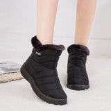 kamames Warm Plush Casual Shoes for Women Plus Size Waterproof Wedges Snow Boots Platform Ankle Boots Women Side Zipper Booties