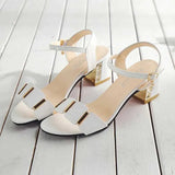 Sandals  Open Toe Women Chunky Heels Casual Womens Black White All-match Female Pumps Fashion Buckle Shoes H2403285QIS