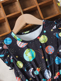 Girls Galactic Adventure Dress with Lettuce Sleeves - Casual A-line for Holiday Parties & Summer Fun - The Perfect Gift