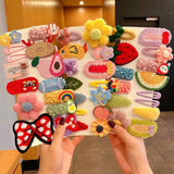 8PCS/Set New Girls Cute Cartoon Plush Flower Hairpins Children Beautiful Hair Clips Barrettes Hairgrips Fashion Hair Accessories