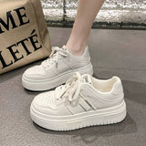 kamames kamames Shoes Girls Leisure 2023 Autumn New Round Head Leather Face Single Shoes Wear Casual Sports Small White Shoes Women