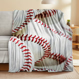 1pc Ultra-Soft, Warm, and Cozy Baseball Throw Blanket - Perfect for Couch, Bed, Sofa, Office, and Camping - Soft Brushed Microfiber, Lightweight, Compact, and Easy to Care