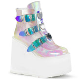 kamames 2023 New Large-Size High-Heeled Muffin Martin Boots Belt Buckle Slope Heel Women's Shoes