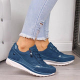 Women Casual Shoes 2020 New Fashion Wedge  Flat Shoes Zipper Lace Up Comfortable Ladies Sneakers Female Vulcanized Shoes