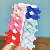 12Pcs/set Grosgrain Ribbon Bowknot Hairpins For Cute Girls Colorful BB Hair Clips Mini Barrettes Headwear Kids Hair Accessories