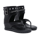 kamames Heel Sandals Women's Summer Chain Roman Toe Sandals Women's Fashionable Casual Shoes
