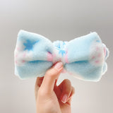 New Leopard Soft Bow Wash Face Headbands For Women Girls make Up Coral Fleece Hairbands Hair Holder Headwear Hair Accessories