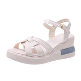 kamames kamames Thick-Soled Sandals Women's Summer 2023 New Muffin Shoes Fashionable High-Heel Large-Size Women's Shoes 4142