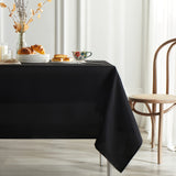 1pc Durable Polyester Rectangle Tablecloth - Stylish Black, Protective & Easy-Care - Perfect for Picnics, Holidays, Weddings, Birthdays & More - A Decorative Touch for Indoor/Outdoor Events