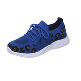 kamames Size Women's Leisure Sports Shoes 2023 New Leopard Print Round Head Ties With Flat Soles And Comfortable Mesh Surface Women's Shoes