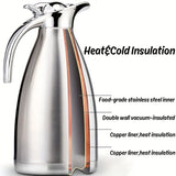 1pc, coffee carafe3, 68 Oz Stainless Steel Insulated Coffee Kettle, Double Layer Vacuum Insulated Bottle, 12 Hours Heat Retention, 24 Hours Cold Retention, Water Dispenser For Coffee, Tea, Beverages, Etc., Hot And Cold Retention Back To School Supplies