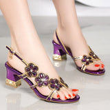 kamames Women's Sandals 2024 New High-Heeled White Crystal Wedding Shoes With Diamond Cheongsam Open Toe Bohemiaro Size Shoes