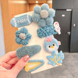 8PCS/Set New Girls Cute Cartoon Plush Flower Hairpins Children Beautiful Hair Clips Barrettes Hairgrips Fashion Hair Accessories