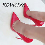 kamames Women 12cm High Heels Fashion Girl Pumps High Heeled Pointed Toes Wedding Party Shoes High Heels Thin heels QP054 ROVICIYA