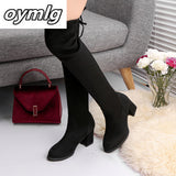 kamames Women Casual Over the Knee boots shoes Winter women Female Round Toe Platform high heels pumps Warm Snow Boots shoes mujer W90