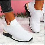 kamames Spring Knitting Socks Shoes Women 2022 Mesh Breathable Platform Sneakers Slip on Flat Casual Loafers Ladies Vulcanized Shoes