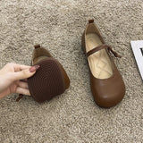kamames Mary Jane Shoes Flat Soles Women's Shoes 2024 Autumn New Round Head Lovely Small Leisure Leather Shoes Women's Shoes