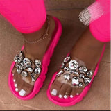 Woman Bling Crystal Slippers Ladies Fashion Slides Women Casual Outdoor Flats Female Beach Shoes Women's Footwear Plus Size 43