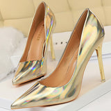 Patent Leather Woman Pumps BIGTREE Shoes New High Heels Shoes Sexy Women Heels Pointed Toe Women Basic Pump Heels Plus Size 43