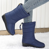 kamames Women Waterproof Snow Boots Mid-Calf Down High Bota Ladies Winter Shoes Woman Plush Insole Botas Mujer Invierno