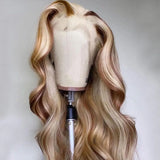 Highlight Wig Human Hair Body Wave Lace Frontal Wigs Colored 13x4 Lace Frontal Wig P4/27 Ombre Honey Blonde Lace Front Wig Synthetic