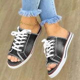 kamames Denim Canvas Casual Shoes Flat Ladies Slippers Womens Closed Toe Sandals Roman Sandals Platform Loafers Zapatos De Mujer