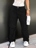 Multi-Pocket Cargo Pants for Women - Stylish Solid Color Activewear for Running, Hiking, and Casual Outdoor Adventures