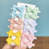 12Pcs/set Grosgrain Ribbon Bowknot Hairpins For Cute Girls Colorful BB Hair Clips Mini Barrettes Headwear Kids Hair Accessories