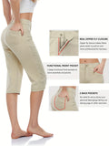 Versatile Women's Stretch Capris - Comfy Pockets, Flexible Fit for Office, Golf & Yoga