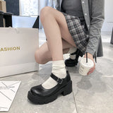 kamames And Summer Jk Uniform Shoes Heightened Thick Soles Student Mary Jane High-Heeled Vintage Single Shoes British Style Small Leather Shoes
